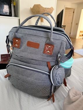 Gray Baby Diaper Backpack Bag